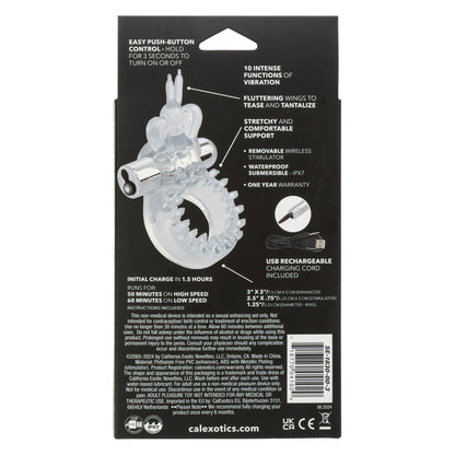 CalExotics Wireless Butterfly Ring Rechargeable Vibrating Enhancer – Clear