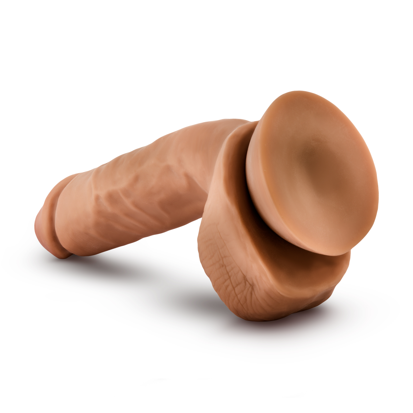 Dr. Skin Glide 8.5 Inch Self Lubricating Dildo with Balls - Mocha