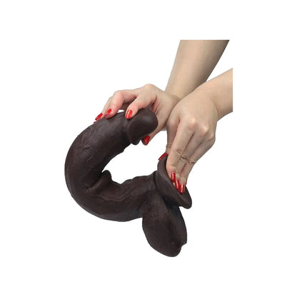 Real Skin 11 Dual Layer Dildo - Dark Brown - Waterproof and Bendable