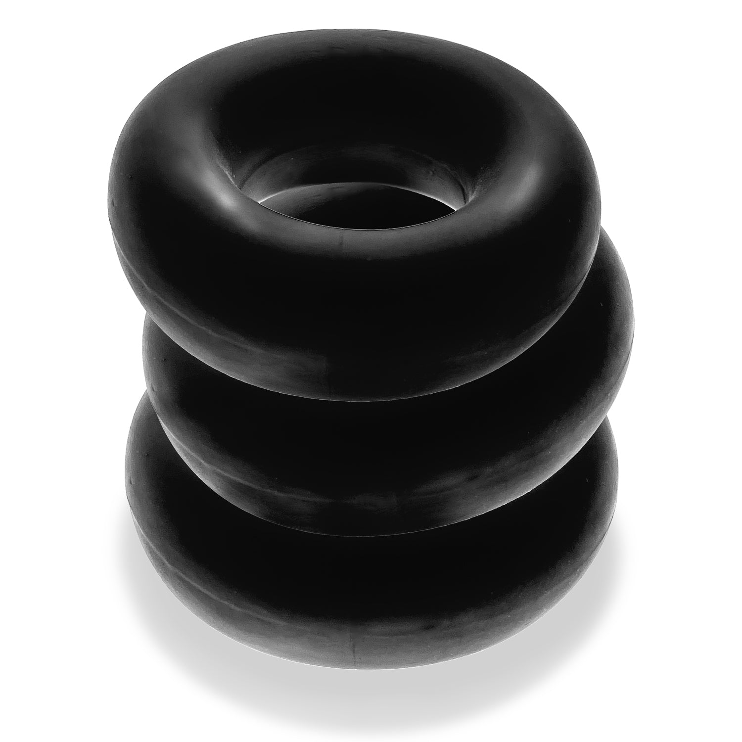 Oxballs Fat Willy 3-Pack Jumbo C-Rings - Black - Non-Rolling Grip Design