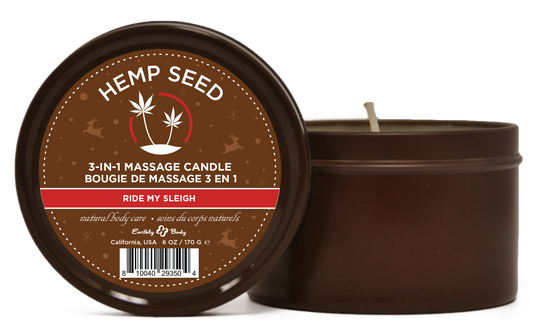 Hemp Seed 3-in-1 Massage Candle Ride My Sleigh 6oz/ 170 G
