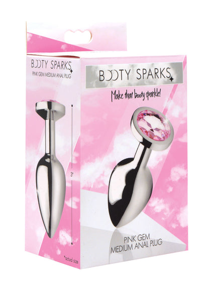 XR Brands Pink Gem Anal Plug – Medium – Tapered Shape with Jewel