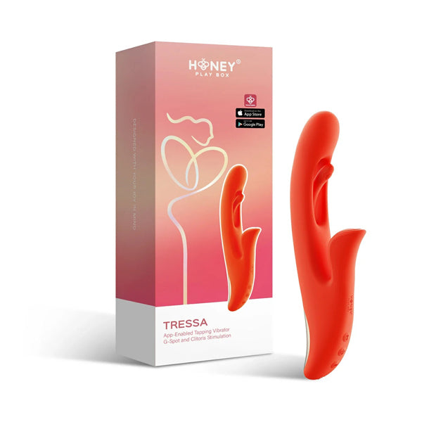Honey Play Box Tressa App-Enabled Tapping Vibrator – Orange