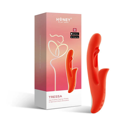 Honey Play Box Tressa App-Enabled Tapping Vibrator – Orange
