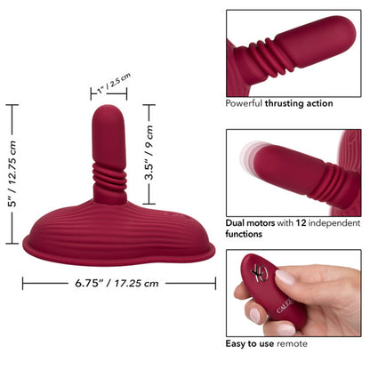 CalExotics Dual Rider Remote Control Massager – Red – Thrusting and Vibrating