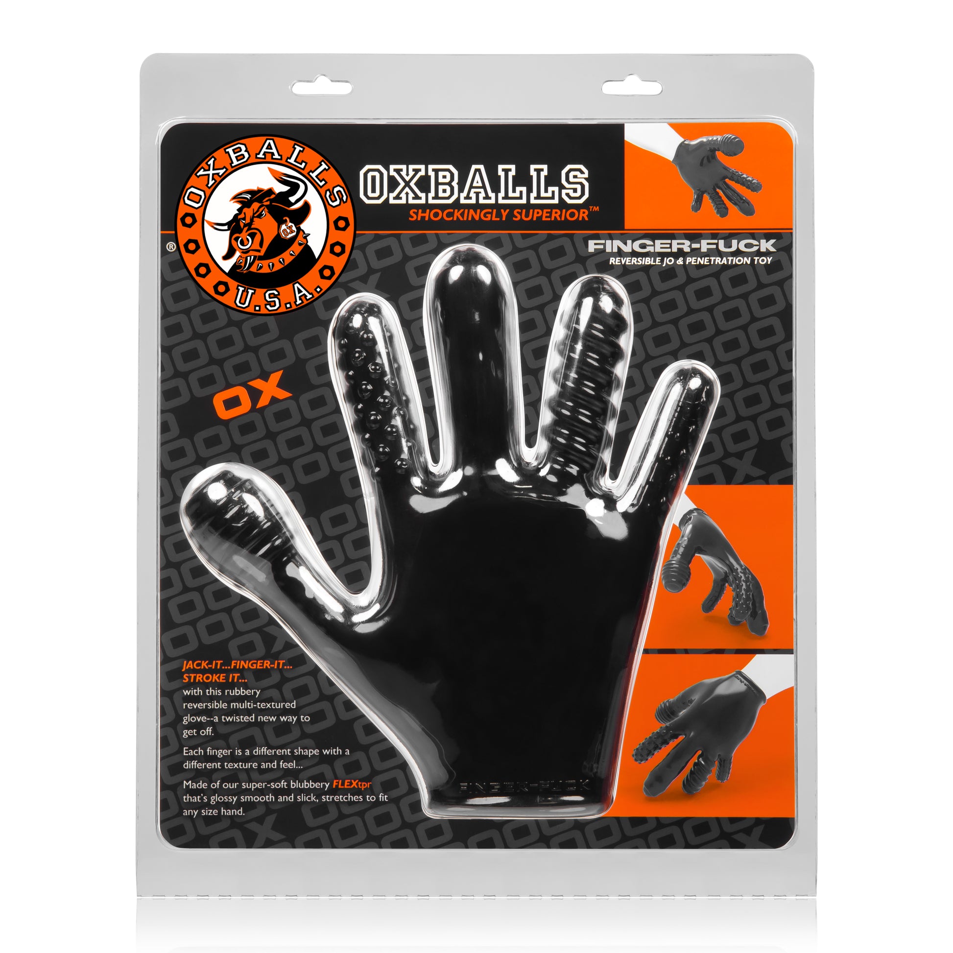 Oxballs Finger Fuck Reversible Jo & Penetration Toy – Black