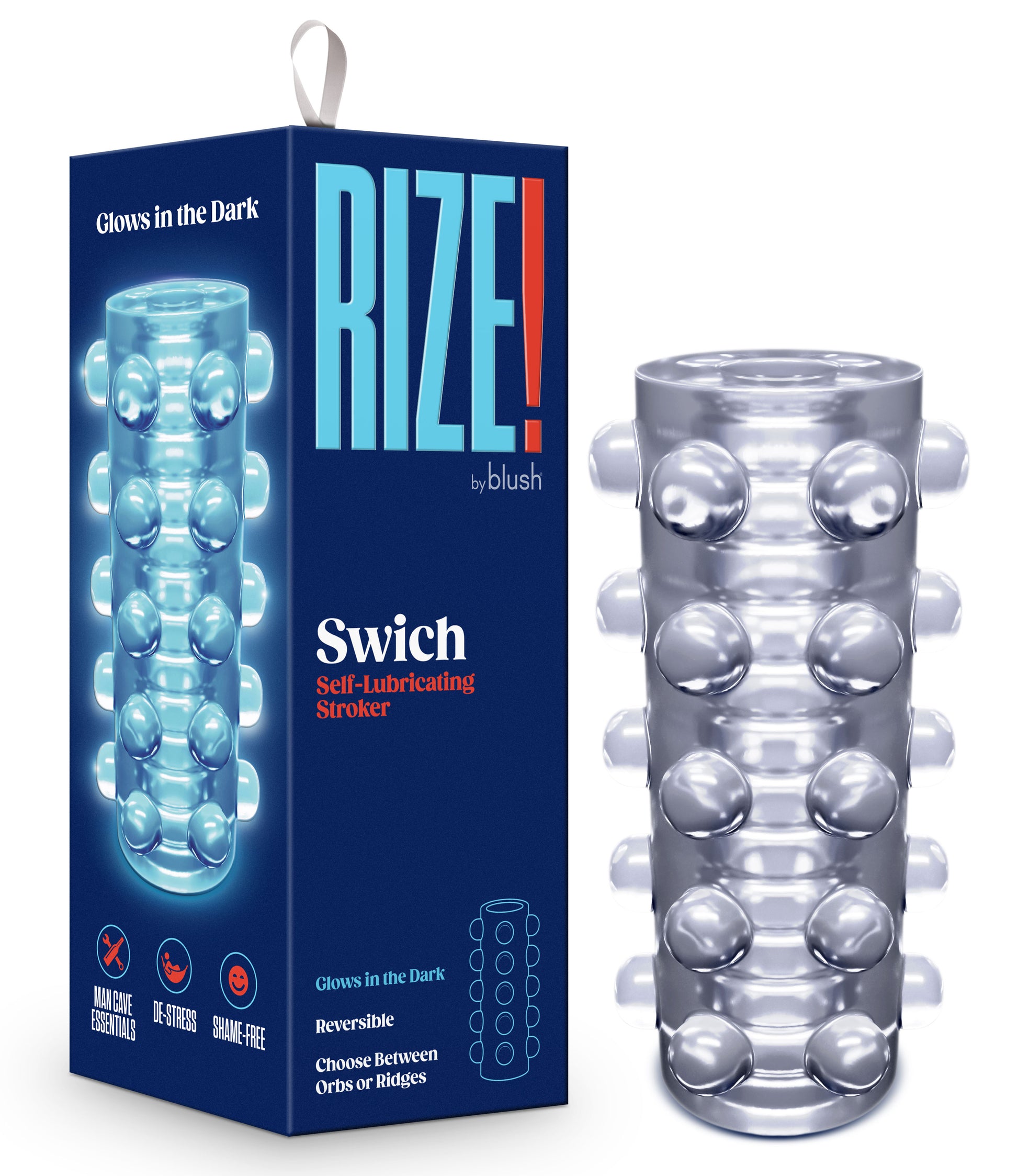 Rize Swich Glow in the Dark Self-Lubricating Stroker - Clear