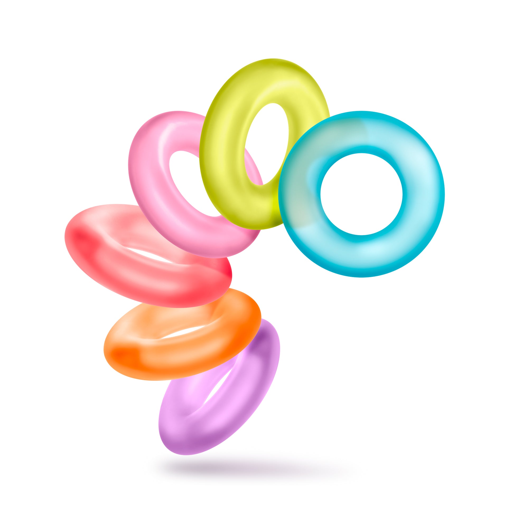 Blush King of the Ring Six Pack Cock Rings – Multi Color