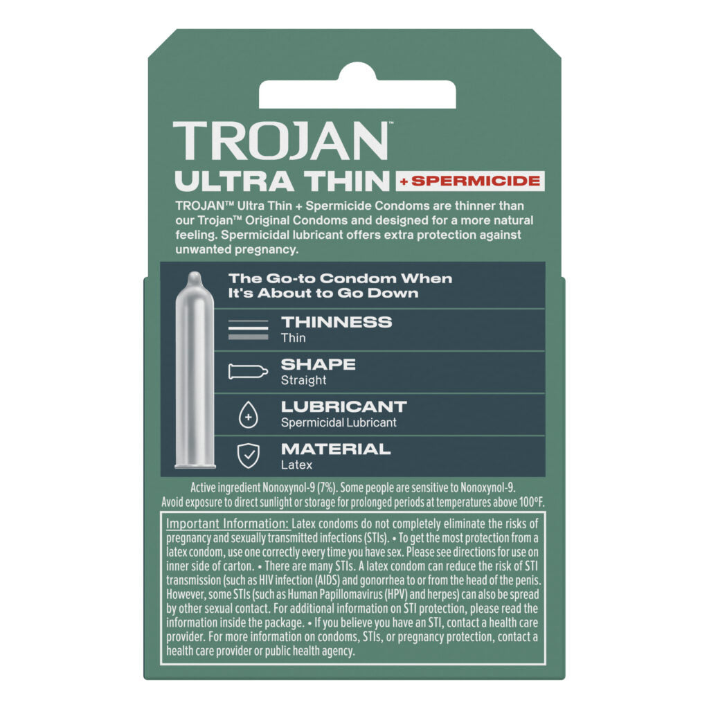 Trojan Ultra Thin Armor Condoms with Spermicidal Lubricant - 3 Pack