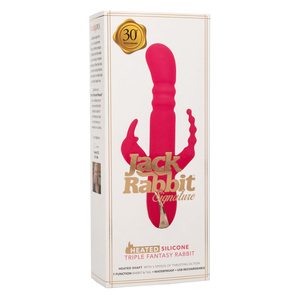 Jack Rabbit Signature Heated Silicone Triple Fantasy Rabbit – Pink