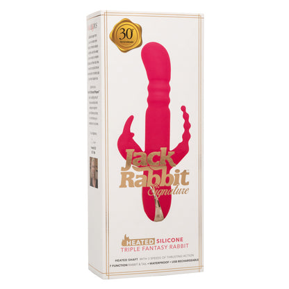 Jack Rabbit Signature Heated Silicone Triple Fantasy Rabbit – Pink