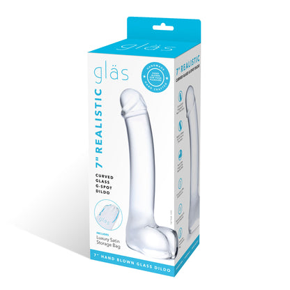 Electric Novelties 7 Inch Realistic Curved Glass G-Spot Dildo - Clear