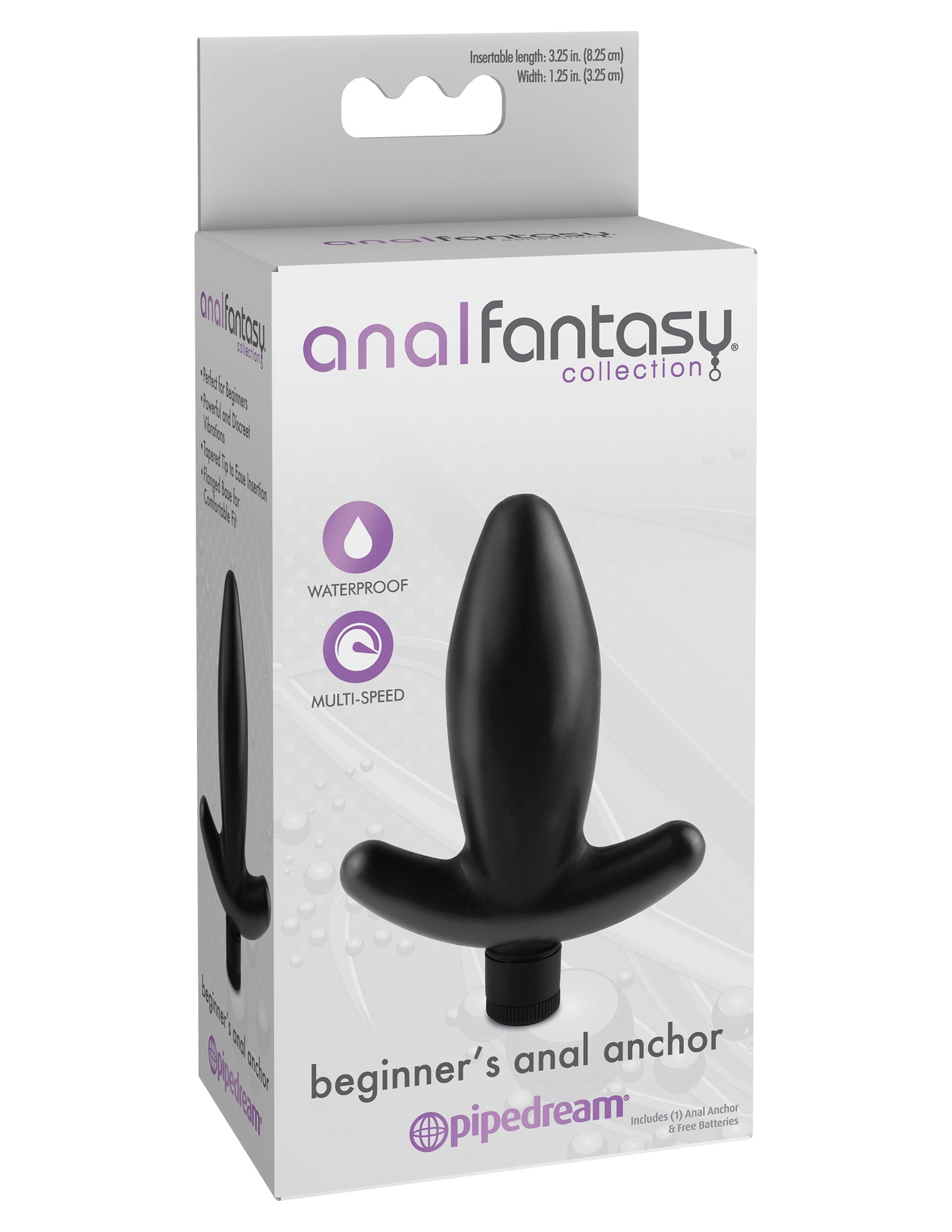 Pipedream Beginners Anal Anchor - Multi-Speed Vibrating Anal Toy - Black