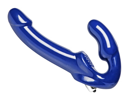 XR Brands Revolver II Vibrating Strapless Dildo with G-Spot Stimulation - Blue