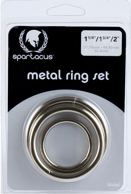 Spartacus Metal C Ring Set – Silver – 3 Rings for Cock and Balls