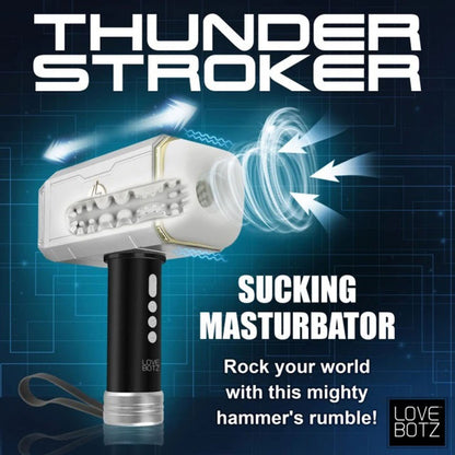 Thunder Stroker Sucking Masturbator - Multi-Function Silver