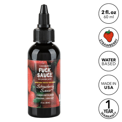 CalExotics Fuck Sauce Strawberry Flavored Water-Based Personal Lubricant - 2 Fl. Oz.