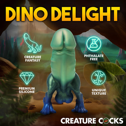 XR Brands Jurassic Cock Dinosaur Silicone Dildo – Green/Blue
