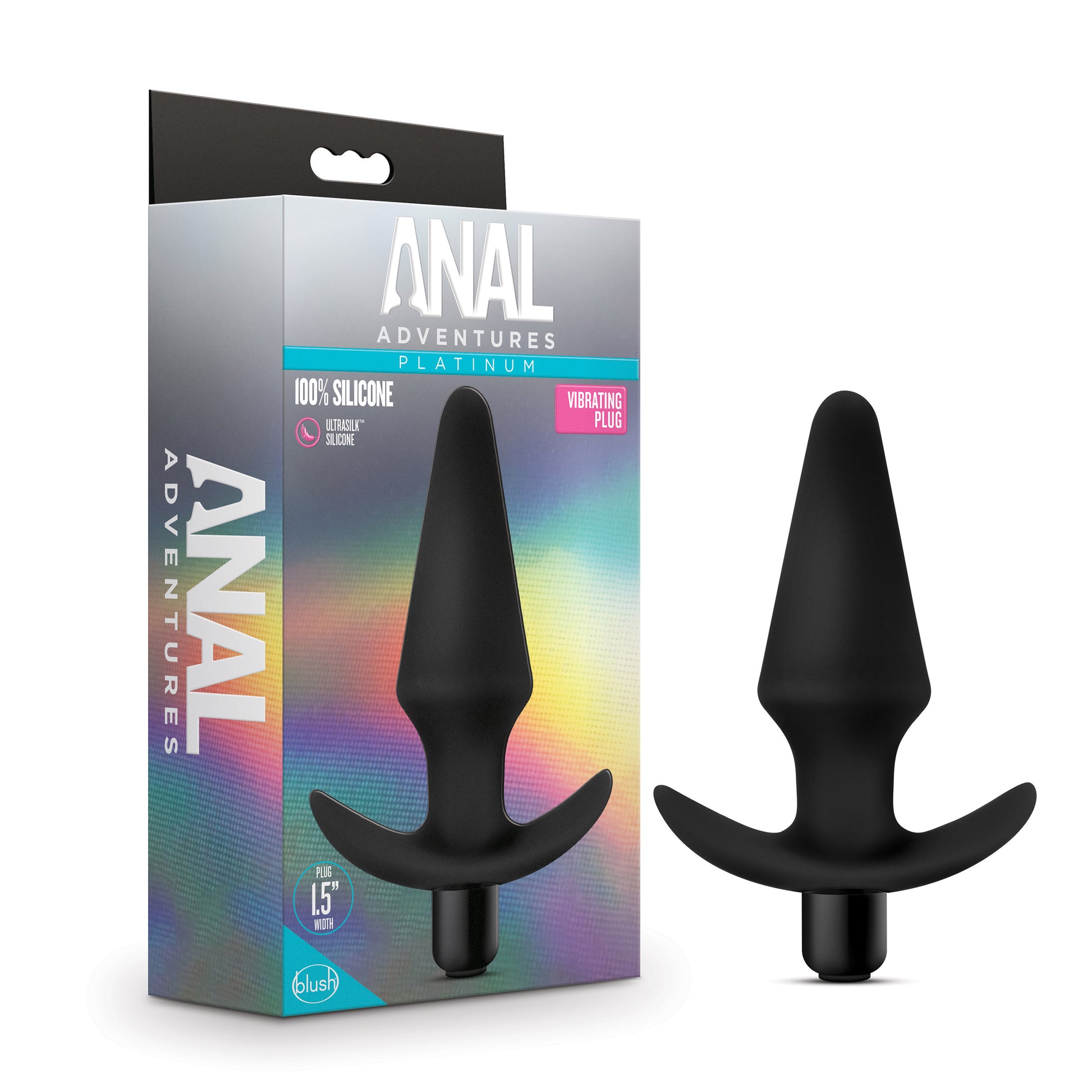 Blush Anal Adventures Platinum Silicone Vibrating Plug - Waterproof - Black