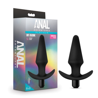 Blush Anal Adventures Platinum Silicone Vibrating Plug - Waterproof - Black