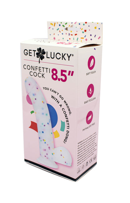Viben Confetti Cock 8.5" Silicone Dildo with Suction Cup – Multi Color