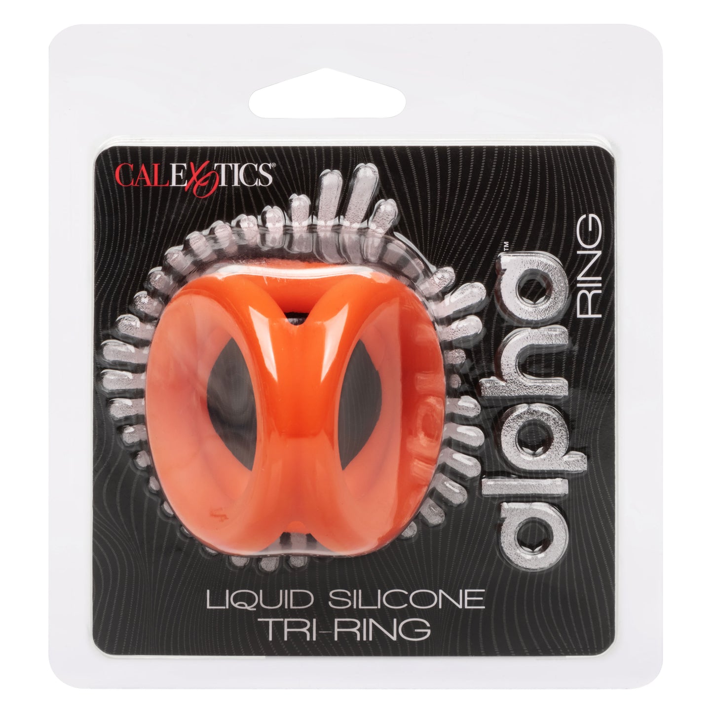 CalExotics Alpha Liquid Silicone Tri-Ring - Orange - Triple Ring Cock and Scrotum Enhancer
