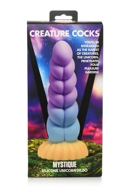 Mystique Silicone Unicorn Dildo with Suction Cup – Multi