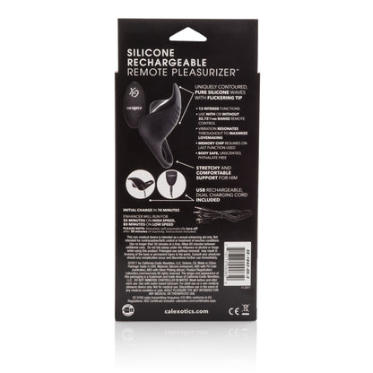 CalExotics Silicone Rechargeable Remote Pleasurizer – Vibrating Couple's Enhancer – Black