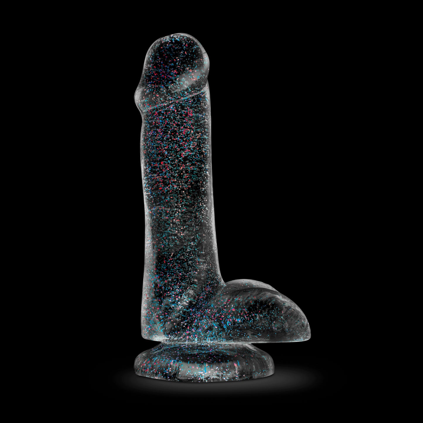 Blush Naturally Yours 6 Inch Glitter Dong - Flexible Suction Cup Toy - Sparkling Clear