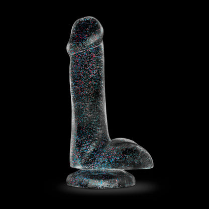Blush Naturally Yours 6 Inch Glitter Dong - Flexible Suction Cup Toy - Sparkling Clear