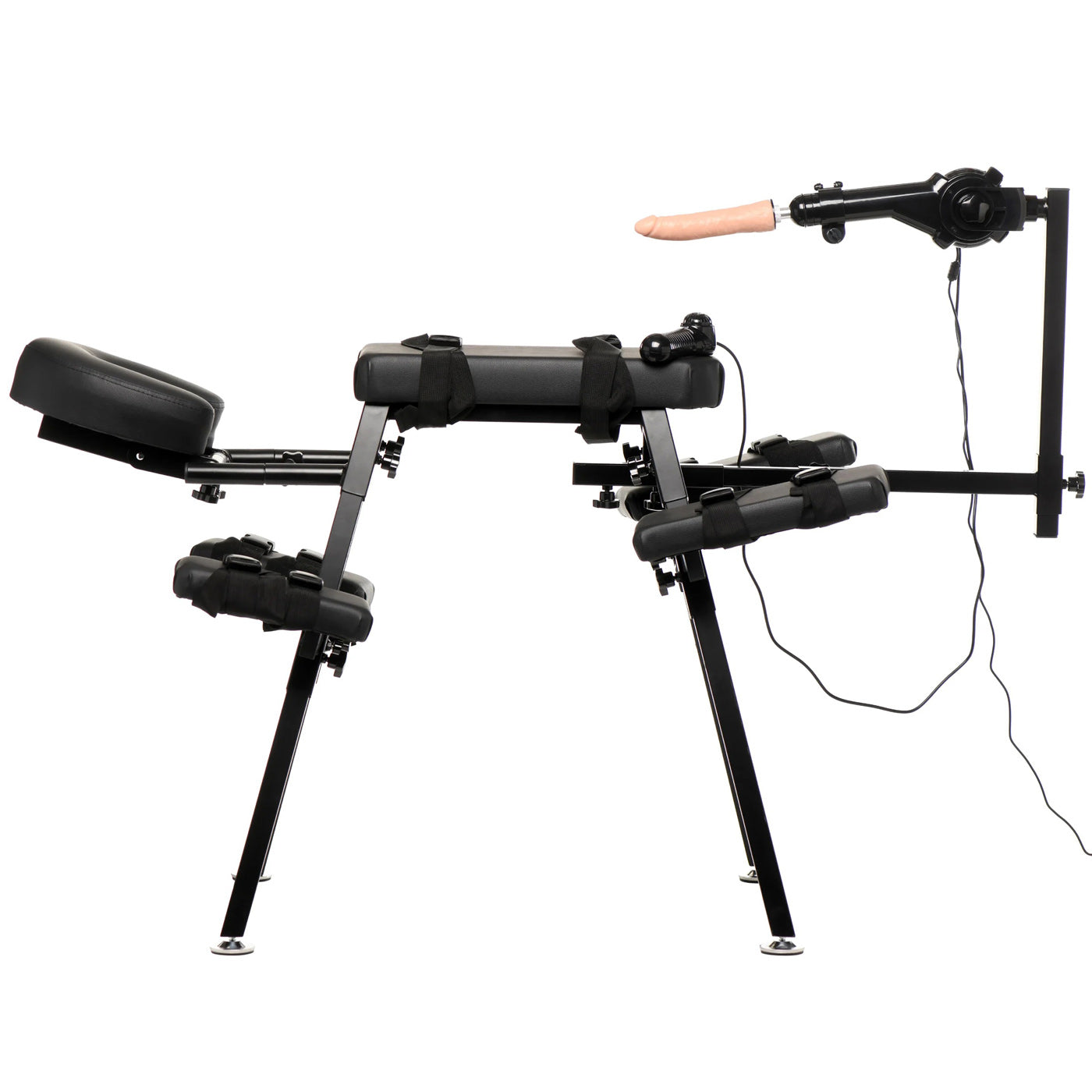 XR Brands Obedience Bench with Adjustable Sex Machine – Black