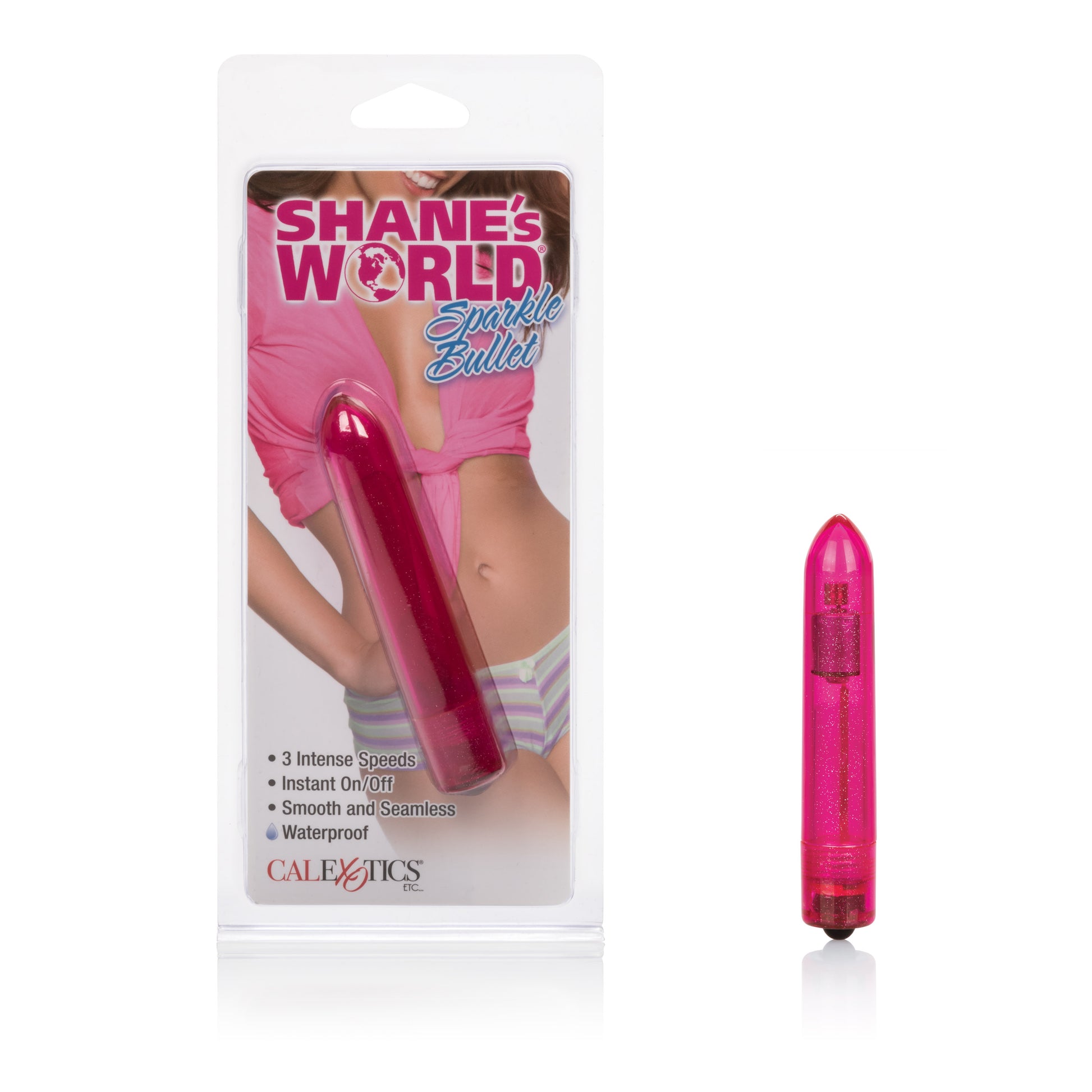 CalExotics Shane's World Sparkle Bullet - Pink - Multi-Speed Waterproof Vibrator