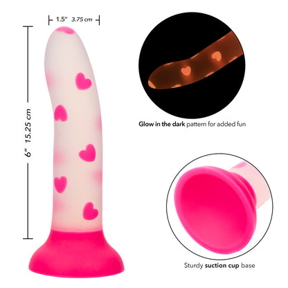 CalExotics Glow Stick Heart - Pink Silicone Toy with Glow-in-the-Dark Feature