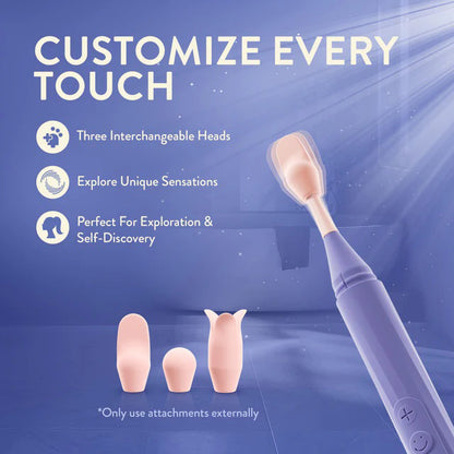 Blush Juno Oscillating Wand with Precision Tip and 3 Attachments - Purple