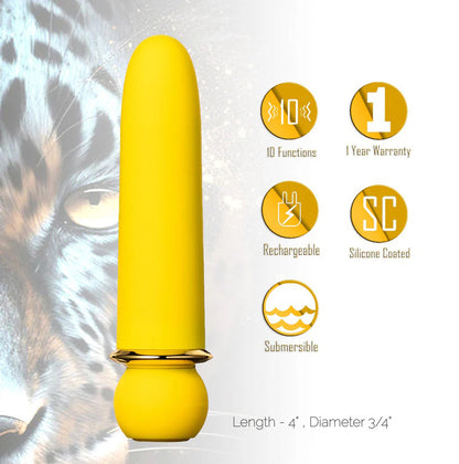 Maia Novelties Jaguar Rechargeable Bullet - Yellow - 10-Function