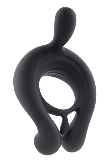 Playboy Pleasure Triple Play Cock Ring with Remote Control - Black