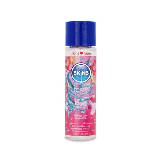 Skins Birthday Cake Water-Based Lubricant 4.4 Fl Oz – Sugar-Free, All-Natural Flavor