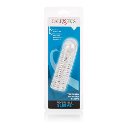 CalExotics Reversible Sleeve with Ridges and Pleasure Nodules - Clear