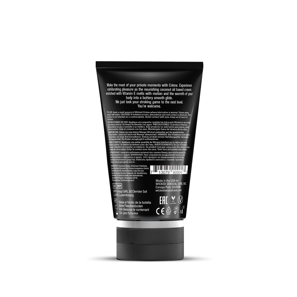 Wicked Creme Masturbation Cream - Coconut and Sweet Almond Oil - 4 Fl Oz