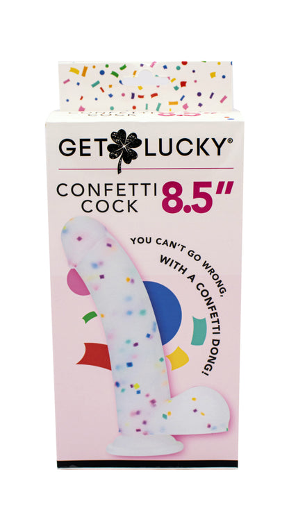 Viben Confetti Cock 8.5" Silicone Dildo with Suction Cup – Multi Color