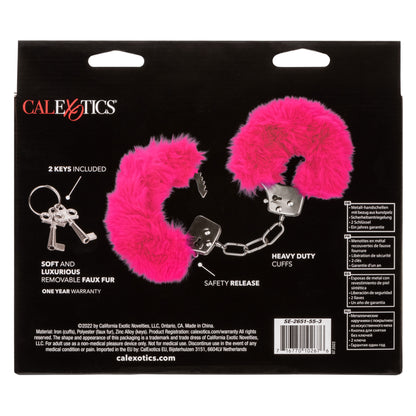 CalExotics Ultra Fluffy Furry Cuffs – Adjustable Restraint Cuffs – Pink