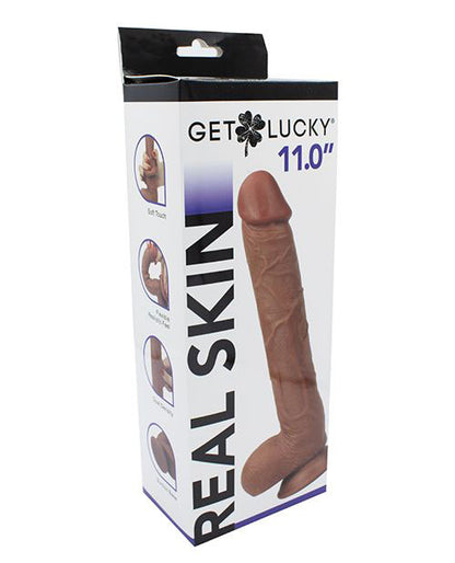 Real Skin 11 Dual Layer Dildo - Realistic Light Brown with Suction Cup