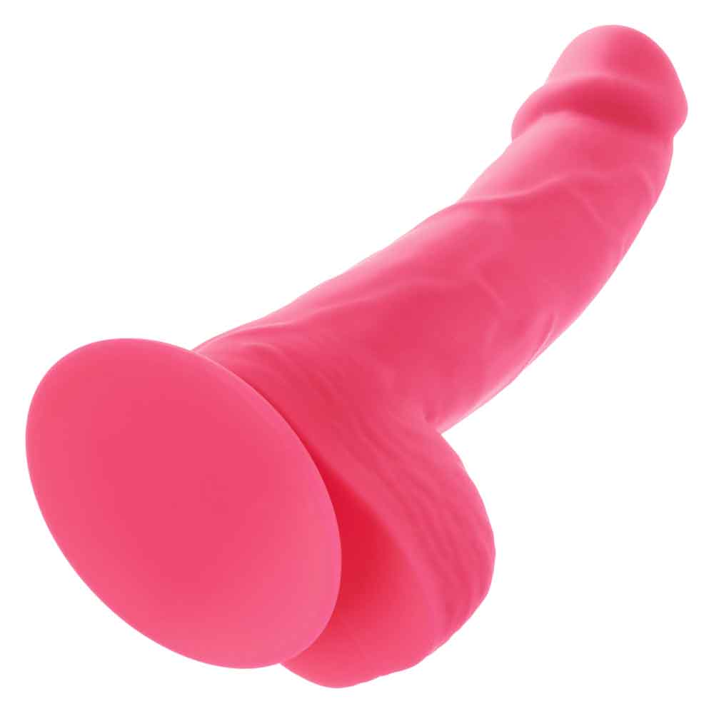 CalExotics Neon Silicone Studs 6 Inch - Pink - Waterproof with Suction Cup Base