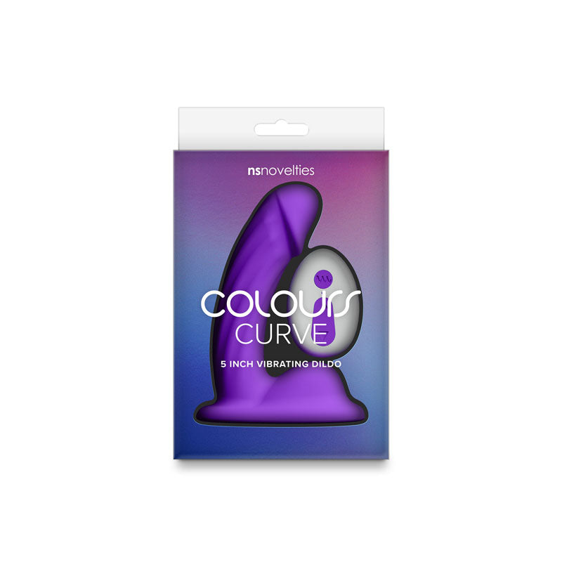 Colours Curve Vibrating Dildo - 5" G-Spot with Wireless Remote - Purple