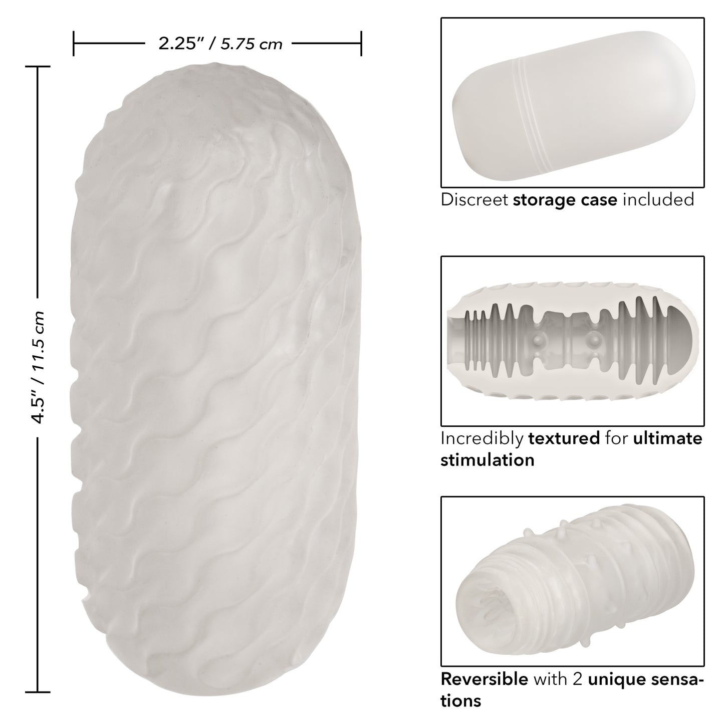 CalExotics Boundless Reversible Ribbed Stroker – Clear