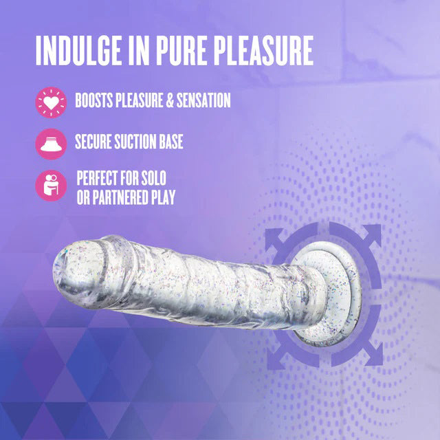 Naturally Yours Glamor Sparkling Clear Dildo with Suction Cup