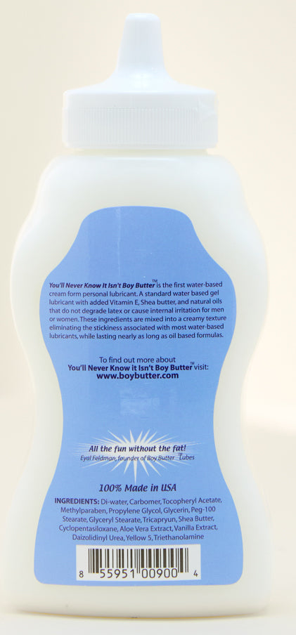 Boy Butter H2O Water-Based Lubricant with Vitamin E and Shea Butter – 9 Oz