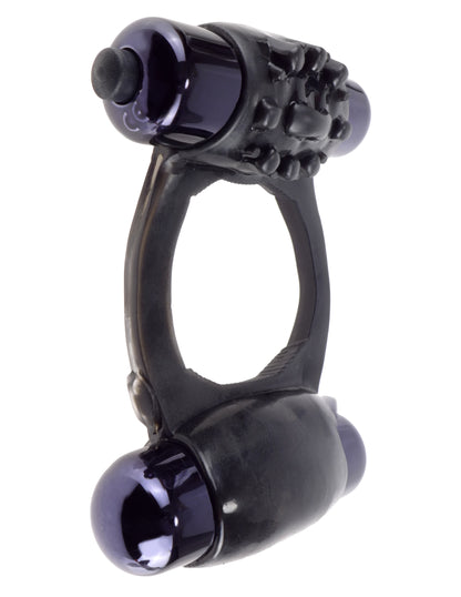 Pipedream Duo-Vibrating Super Ring – Erection Support with Vibrations – Black