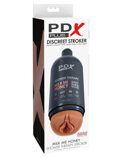 Pipedream Shower Therapy Milk Me Honey Stroker with Suction Cup – Tan