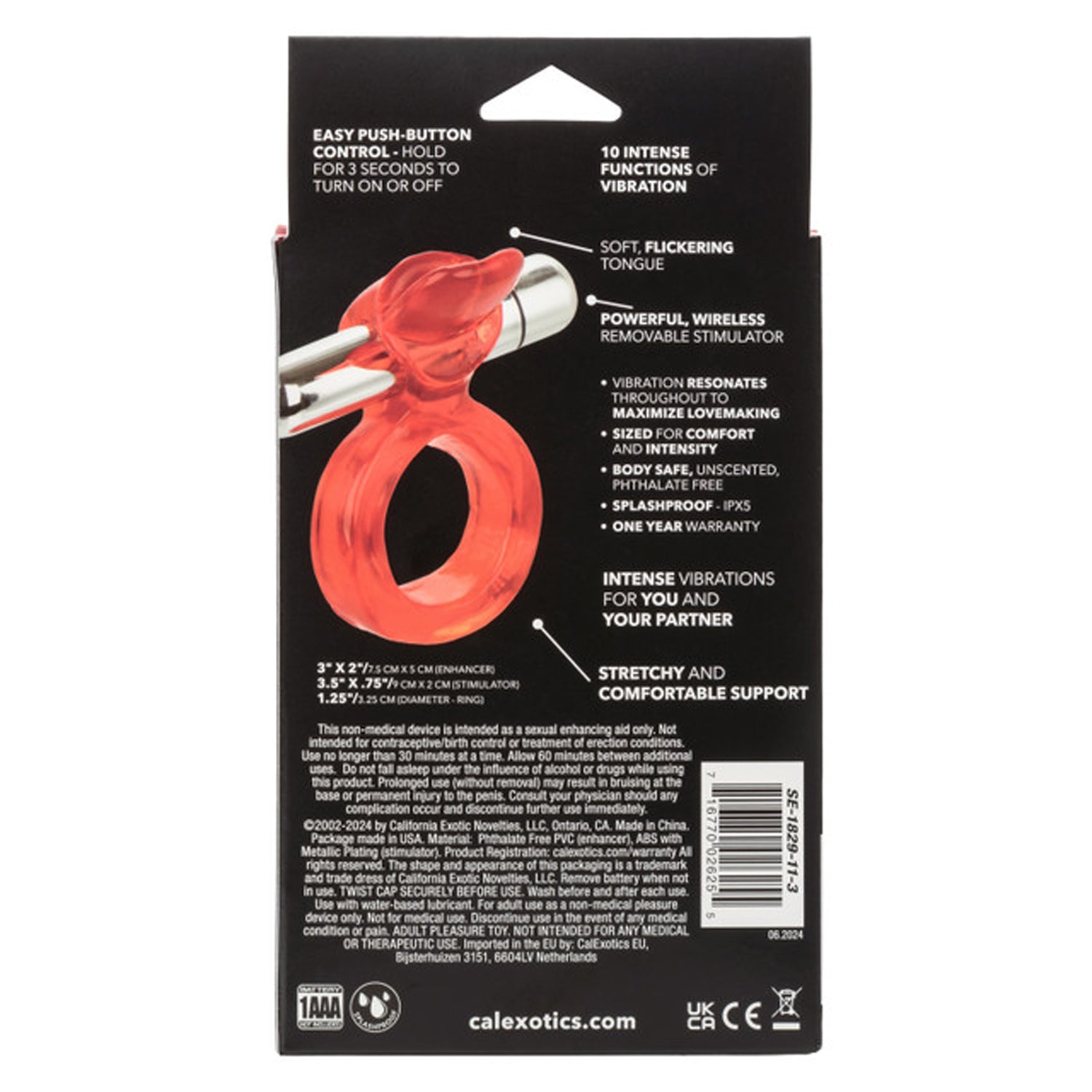 CalExotics Wireless Clit Flicker – Red Vibrating Erection Enhancer